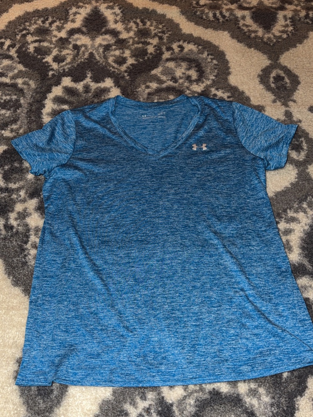 Under Armour Women’s Heathered Blue V-Neck Short Sleeve Top